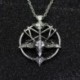 Ezüst - Vintage sátáni kecske okkult rituális Pentagram divat fordított medál nyaklánc