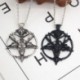 Ezüst - Vintage sátáni kecske okkult rituális Pentagram divat fordított medál nyaklánc