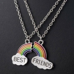 * 4 - A legjobb barát ajándék szíve ezüst arany hang 2 medál nyaklánc Bff barátság Új