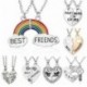 * 13 - A legjobb barát ajándék szíve ezüst arany hang 2 medál nyaklánc Bff barátság Új