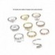 Ezüst-4 kövek - Virágos orrgyűrű Daith piercing porc karika septum gyűrűk Tragus fül ékszerek!