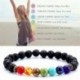 * 7 - 7 csakra kristály lávakő karkötő gyógyító gyöngyök ékszerek Mala Reiki szorongás