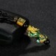 Gyöngylánc * 1 - Feng Shui fekete Obsidian Pixiu Wealth Good Luck sárkány medál nyaklánc ékszerek