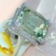 7 - 925 Ezüst Prehnite & White Topaz elegáns esküvői eljegyzési gyűrű ékszer Sz6-10