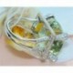 7 - 925 Ezüst Prehnite & White Topaz elegáns esküvői eljegyzési gyűrű ékszer Sz6-10