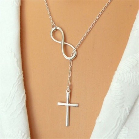 * 1 - Unisex 925 ezüst rozsdamentes acél kereszt medál lánc nyaklánc divat ékszerek