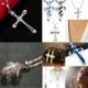 * 10 Arany - Unisex 925 ezüst rozsdamentes acél kereszt medál lánc nyaklánc divat ékszerek