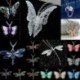 * 4 Ezüst Szitakötő - Női szép zománc pillangó szitakötő kristály medál lánc nyaklánc ékszerek
