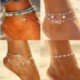* 16 Arany - Boho bokaváz karkötő Strand teknős gyöngy tengeri csillag kristály gyöngy lánc karkötő