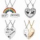 * 4 - 2db báj szivárvány kristály szív ízületi nyaklánc medál Legjobb barát pár ajándék