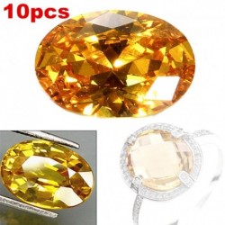 Nincs szín - 10db drágakő ovális alakú sárga zafír természetes laza drágakő ékszer ajándék 10x14mm