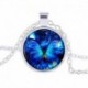 Fehér fluoreszkáló felkelő hold - Vintage Punk Butterfly Dragon Cabochon üveg bronz lánc bagoly medál nyaklánc