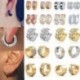 * 23 Ezüst - Férfi női rozsdamentes acél csővel ellátott fülbevaló Huggie Punk fülbevaló ékszerek Egyesült