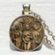 Hármas istennő medál - Vintage Retro Punk Cabochon üveg medál ezüst bronz lánc nyaklánc ékszer