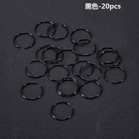 Fekete-20db - Orrgyűrű és ajak karika porc Tragus Helix fülpiercing műtéti acél gyűrű Egyesült Királyság