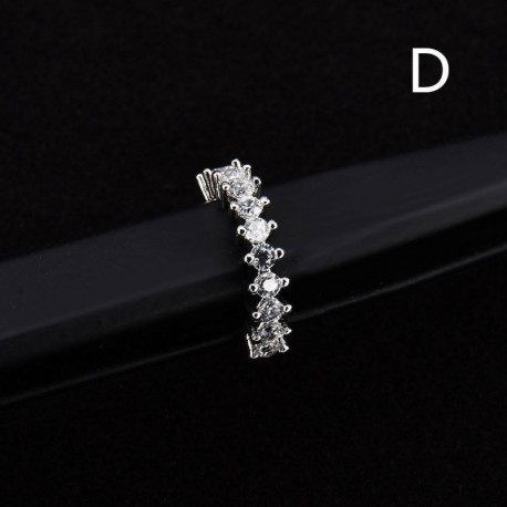 D - Ezüst Huggie Hoop fülbevaló fülpiercing Helix porc Tragus EarStud orrgyűrű