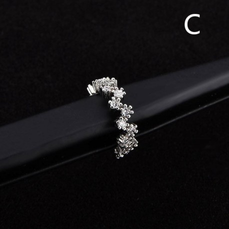 C - Ezüst Huggie Hoop fülbevaló fülpiercing Helix porc Tragus EarStud orrgyűrű