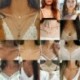40 * 3 szív rózsa arany - Divat női többrétegű kristály medál choker gallér lánc nyaklánc ékszerek
