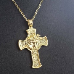 Arany - Templom Jézus kereszt nyaklánc Megváltó medál Arany Ezüst Keresztény Férfi ékszerek