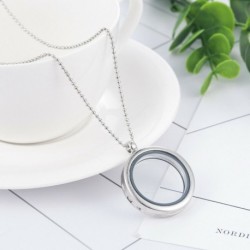 * 2 Ezüst - Living Memory lebegő varázsa kristályüveg kerek medál medál nyaklánc 30mm