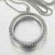 * 2 Ezüst - Living Memory lebegő varázsa kristályüveg kerek medál medál nyaklánc 30mm