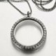 * 2 Ezüst - Living Memory lebegő varázsa kristályüveg kerek medál medál nyaklánc 30mm