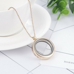 * 2 Arany - Living Memory lebegő varázsa kristályüveg kerek medál medál nyaklánc 30mm