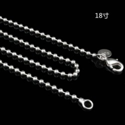 16 hüvelyk - 925 sterling tömör ezüst gyöngy 2,4 mm-es lánc nyaklánc női ékszerek 16-30 &quot