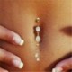 Nincs szín - Strassz testpiercing Dangle Crystal Navel hasgombos rúd súlyzó gyűrűk Új