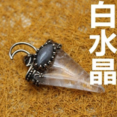 fehér - Egyesült Királyság háromszög szikla kvarc labradorit kő medál energia Reiki gyógyító amulett