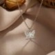 Ezüst - Divat női ékszer lánc choker apró pillangó medál nyilatkozat nyaklánc