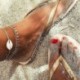 * 15 - Többrétegű Crystal Boka bokakarkötő mezítláb Sandal Beach Foot Jewellery CA