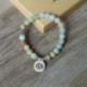 Amazonite Lotus - Unisex matt amazonit kő OM Lotus Buddha csakra Mala gyöngy jóga karkötő