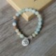 Amazonita Buddha - Unisex matt amazonit kő OM Lotus Buddha csakra Mala gyöngy jóga karkötő