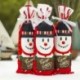Style-7 szürke karácsonyi íj (hosszú ... - Xmas borosüveg ajándék táskák hóember Mikulás karácsonyi dekoráció