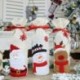 Style-7 szürke karácsonyi íj (hosszú ... - Xmas borosüveg ajándék táskák hóember Mikulás karácsonyi dekoráció