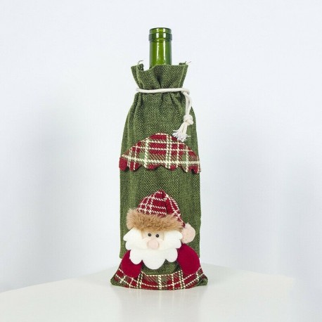 Stílus-3 zöld öregember (HxS: 30X ... - Xmas borosüveg ajándék táskák hóember Mikulás karácsonyi dekoráció flitter