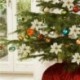 5db kék - 5PCS csillogó művirágok karácsonyfa díszek karácsonyi esküvői dekoráció 2020