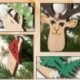 A - 3db Navidad karácsonyfa autó dekoráció fából készült függő medál Elk karácsonyi otthon