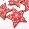 Vörös csillag 1 - 10db fából készült karácsonyfa függő dísz DIY Xmas medálok ajándékdíszek