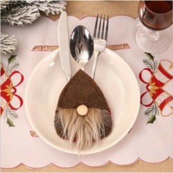 Stílus-4 kávé - Claus karácsonyi karácsonyi ezüst étkészlet vacsora party dekor evőeszköz tartó készlet