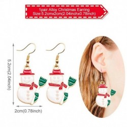 Hóember - Karácsonyi nők zománcozott kristály fülbevalók Dangle Ear Stud Hook Xmas ajándék nagykereskedelem