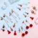 Hóember - Karácsonyi nők zománcozott kristály fülbevalók Dangle Ear Stud Hook Xmas ajándék nagykereskedelem