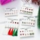 Hóember - Karácsonyi nők zománcozott kristály fülbevalók Dangle Ear Stud Hook Xmas ajándék nagykereskedelem