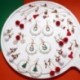 5-6Páros / Szarvas hópehely - Karácsonyi nők zománcozott kristály fülbevalók Dangle Ear Stud Hook Xmas ajándék