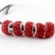 Piros - 20db EZÜST MURANO ÜVEGGÉPEK LÁMPÁK Fit European Charm karkötő DIY ékszerek