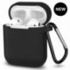 Rózsaszín - AirPods szilikon tok borító védőbőr Apple Airpod töltéshez   kulcstartó