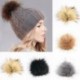 Fekete   Nyomógomb - Elegáns 12 cm-es barkácsolás aranyos műnyúl szőrme Pom Pom labda pompom kötő kalap kiegészítők