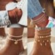 * 76 Teknős Iránytű Anklets - Divat boka karkötő nők arannyal ezüstözött boka láb ékszer lánc strand