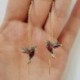 Ezüst Pillangó - Elegáns szimulációs kolibri ménes fülbevalók női csepp dangle ékszer nagykereskedelem